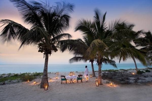 Tropical island beaches with turquoise waters and white sand